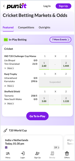 Puntit India sports betting odds