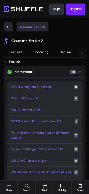 CS2 esports betting Shuffle India