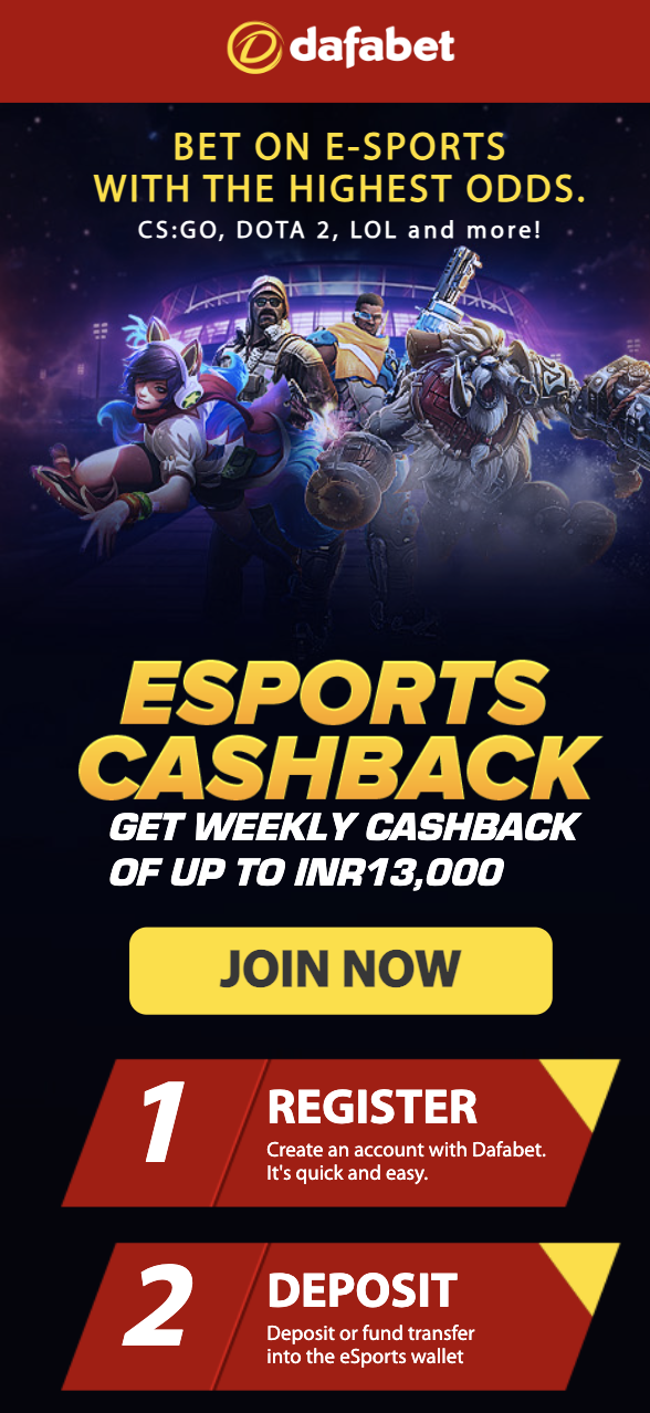 Dafabet Sign Up Esports Bonus Screen