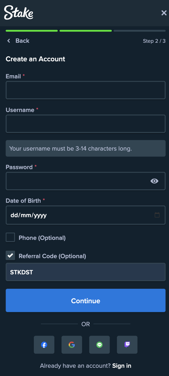 Stake referral code