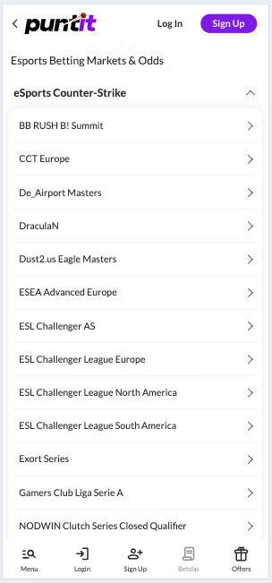 Puntit CS2 betting odds