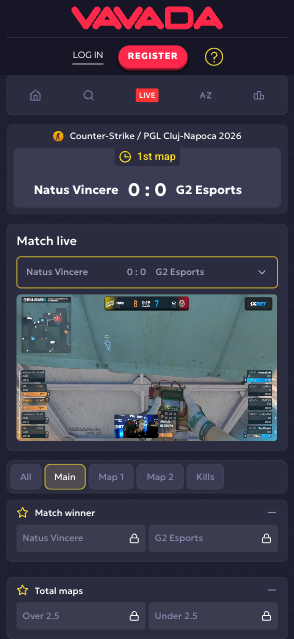 VAVADA CS2 live esports betting coverage