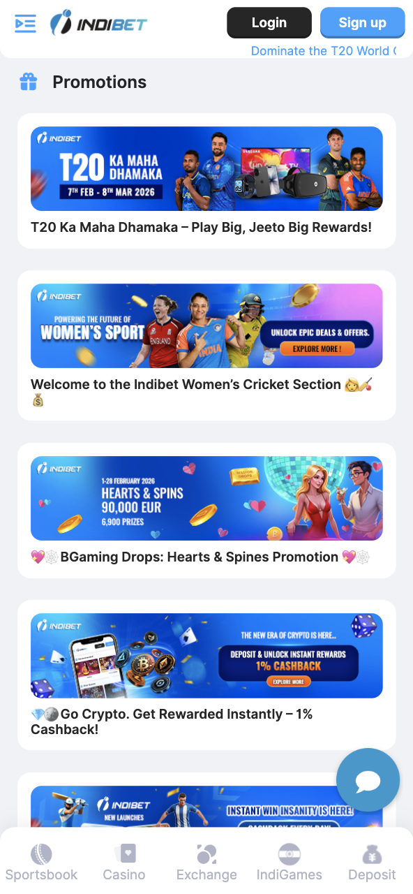Indibet promotions page betting offer bonus