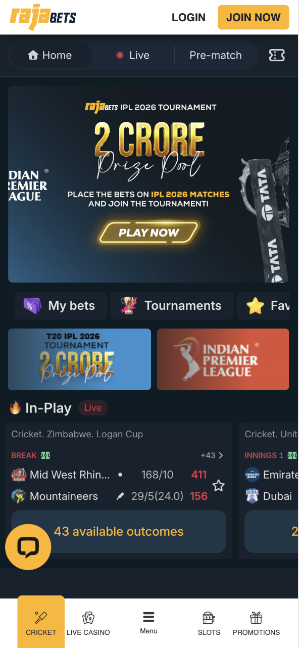Rajabet mobile betting site app